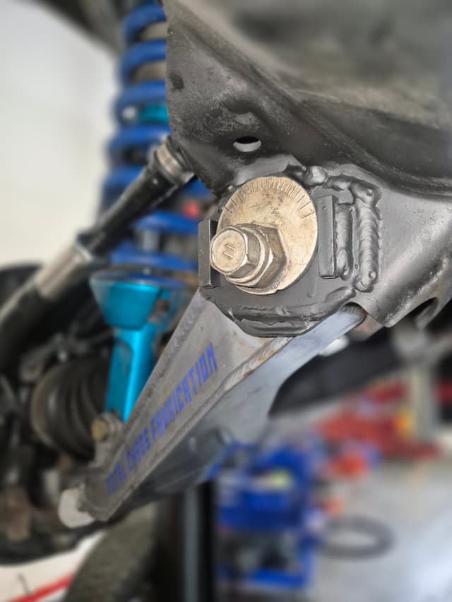 Lexus GX long-travel build — under-vehicle suspension detail